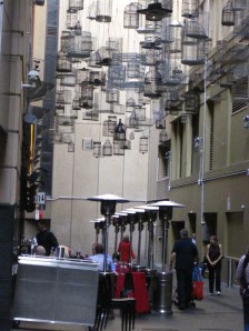 At this alley cafe they piped in native bird sounds to really enhance the mood.