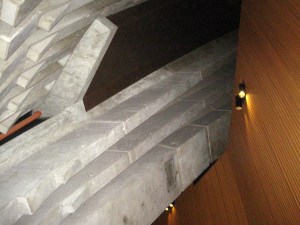 Looking up as we walked to the upper floors.