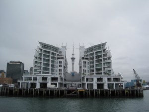 My hotel with the Auckland Sky Tower.